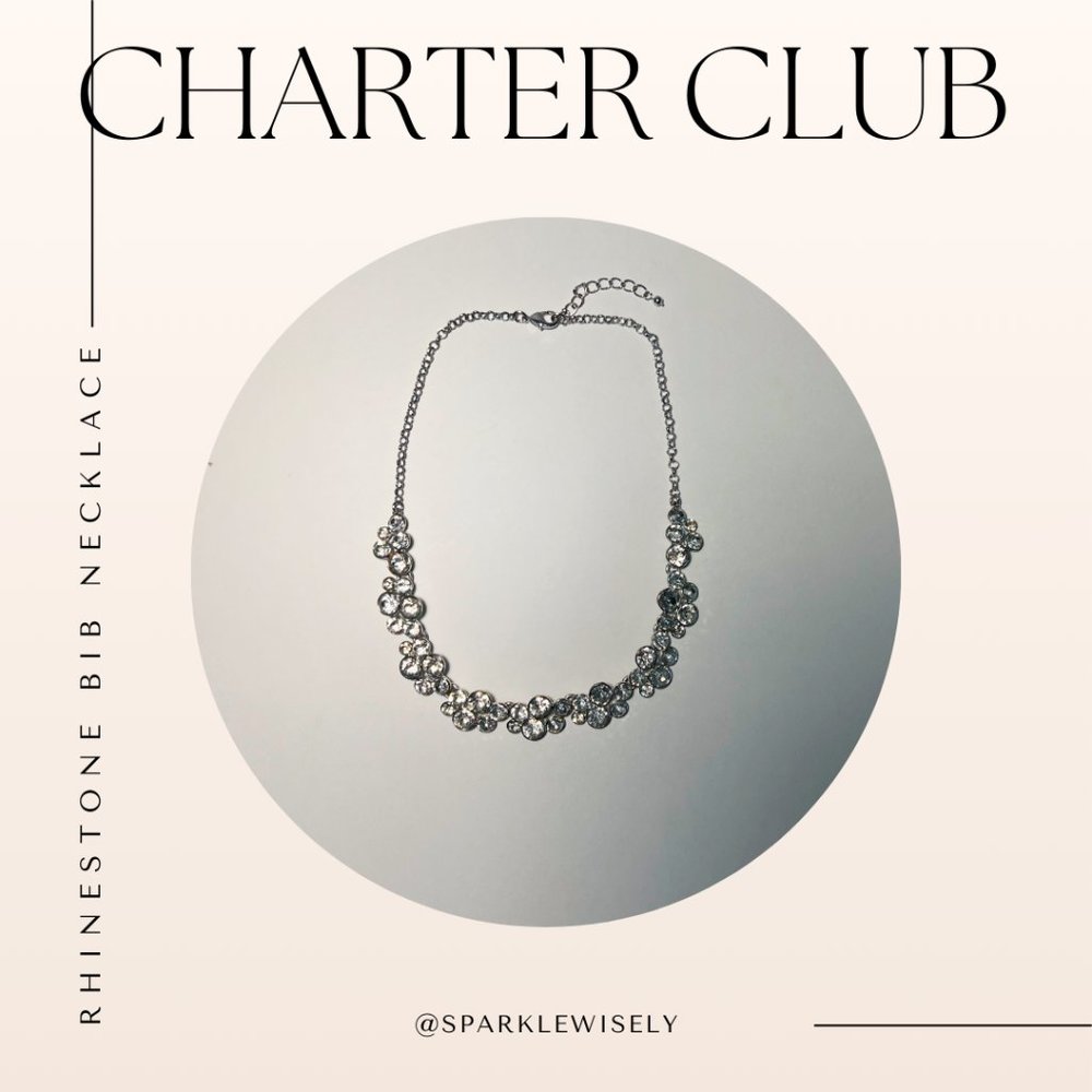 CHARTER CLUB Rhinestone Bib Necklace